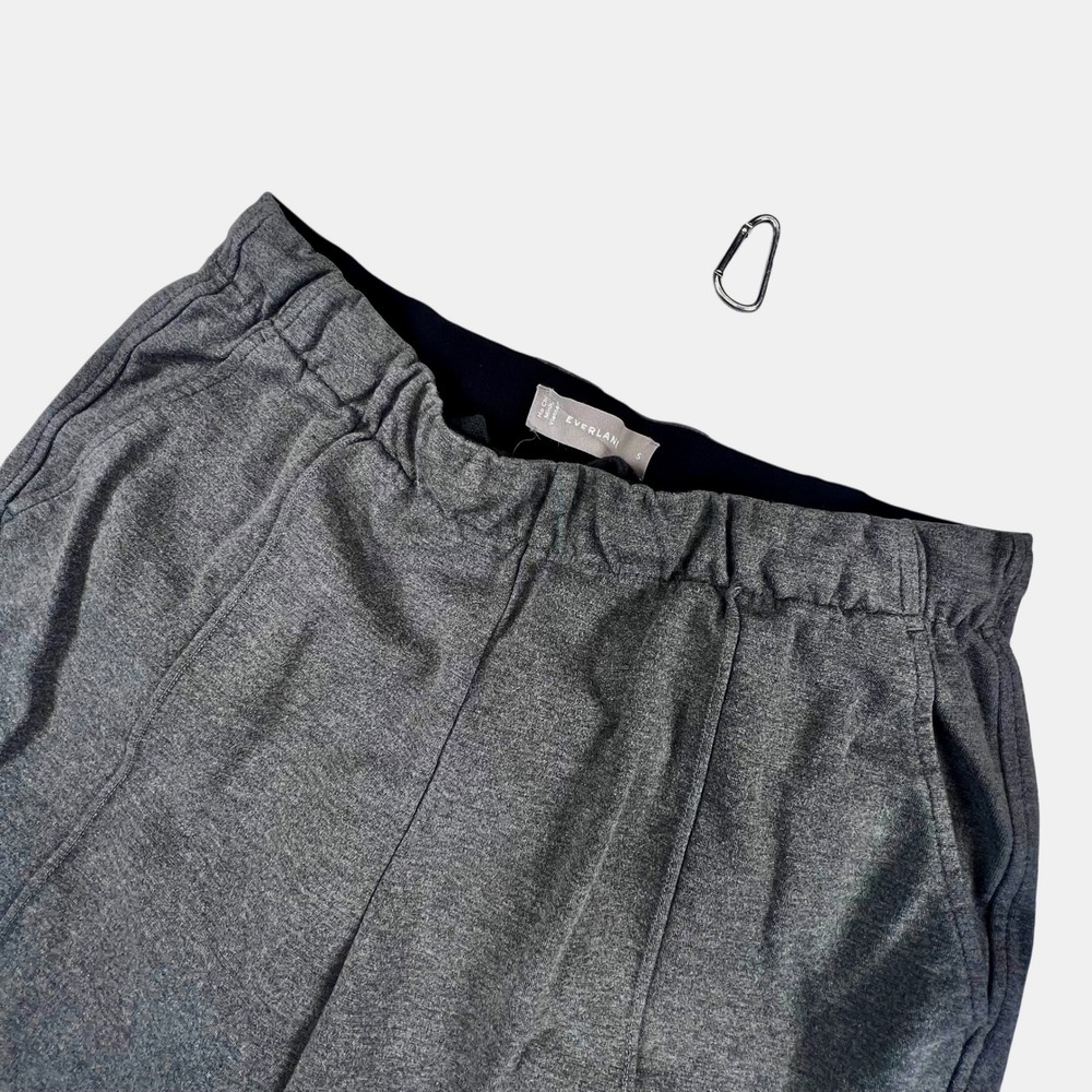 Everlane Knit Pintuck Pants Womens Small Grey Elastic Waist Tapered Trousers